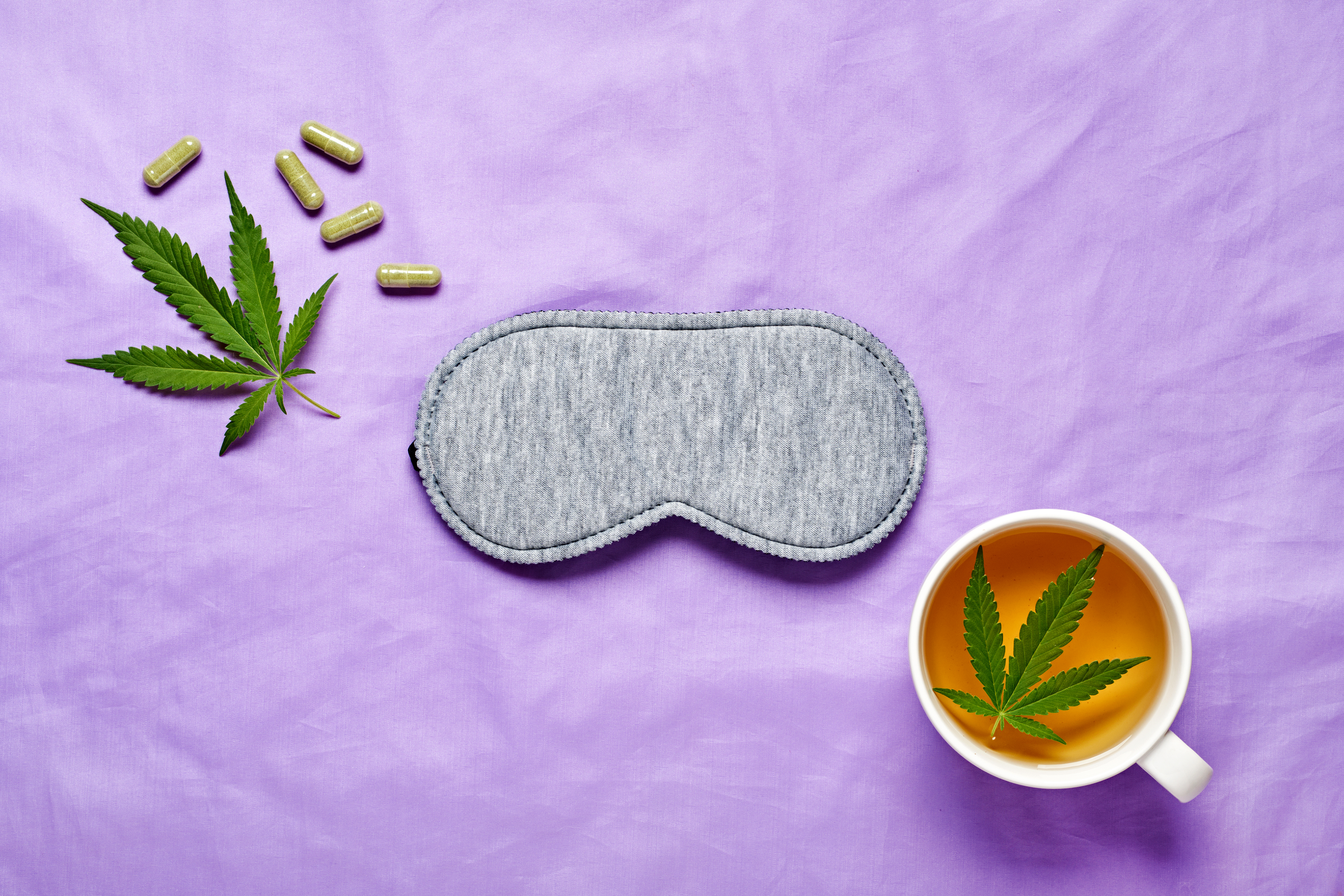 cannabis tea and sleep mask